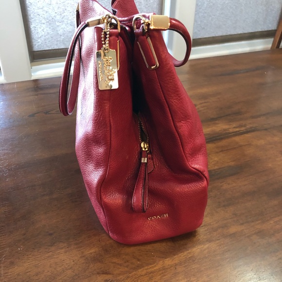 Red Leather Coach Bag - Picture 5 of 6